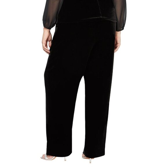 NWT Alex Evenings Elastic Waist Pull On Velvet Pants in Black Sz. 3X - Picture 2 of 2
